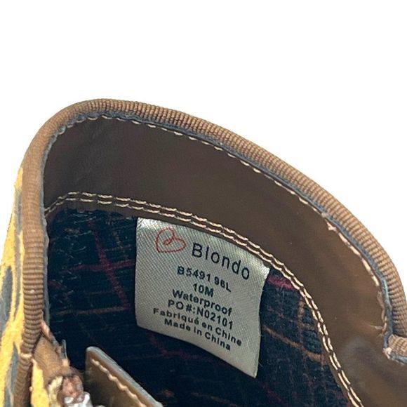 Blondo Villa Waterproof Ankle Bootie Cheetah Animal Print Suede Leather Size 10 - Picture 8 of 10